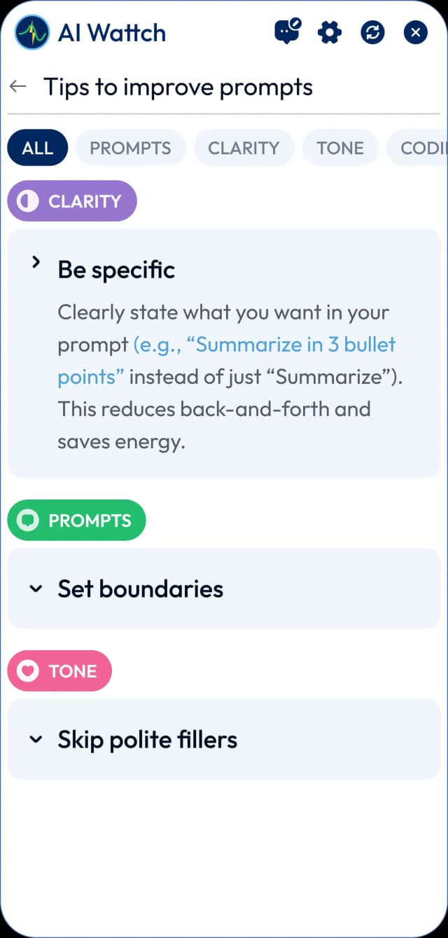 Prompting Optimization Tips
